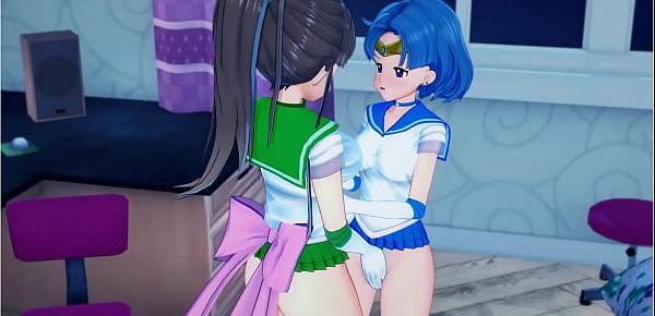 trendsSailor Jupiter fucks Sailor Mercury with a strapon doggystyle - Sailor Moon Hentai.Hentai.